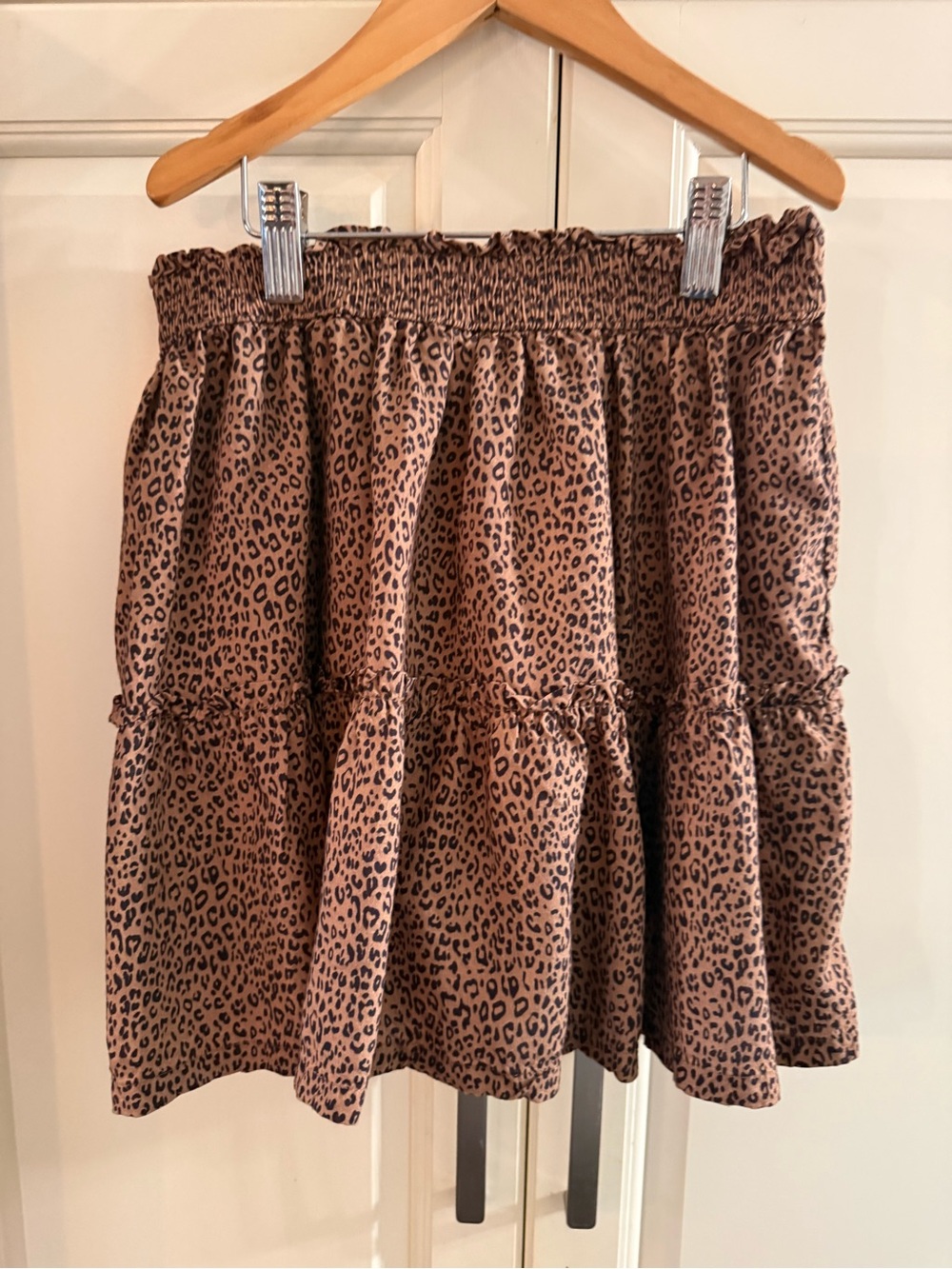 Leopard Print Tiered Mini Skort - Brown
